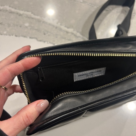 Amanda Uprichard Black Quilted Belt Bag Crossbody Purse - Picture 9 of 13